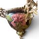 Suspension monte et baisse Art nouveau en barbotine, vers 1900