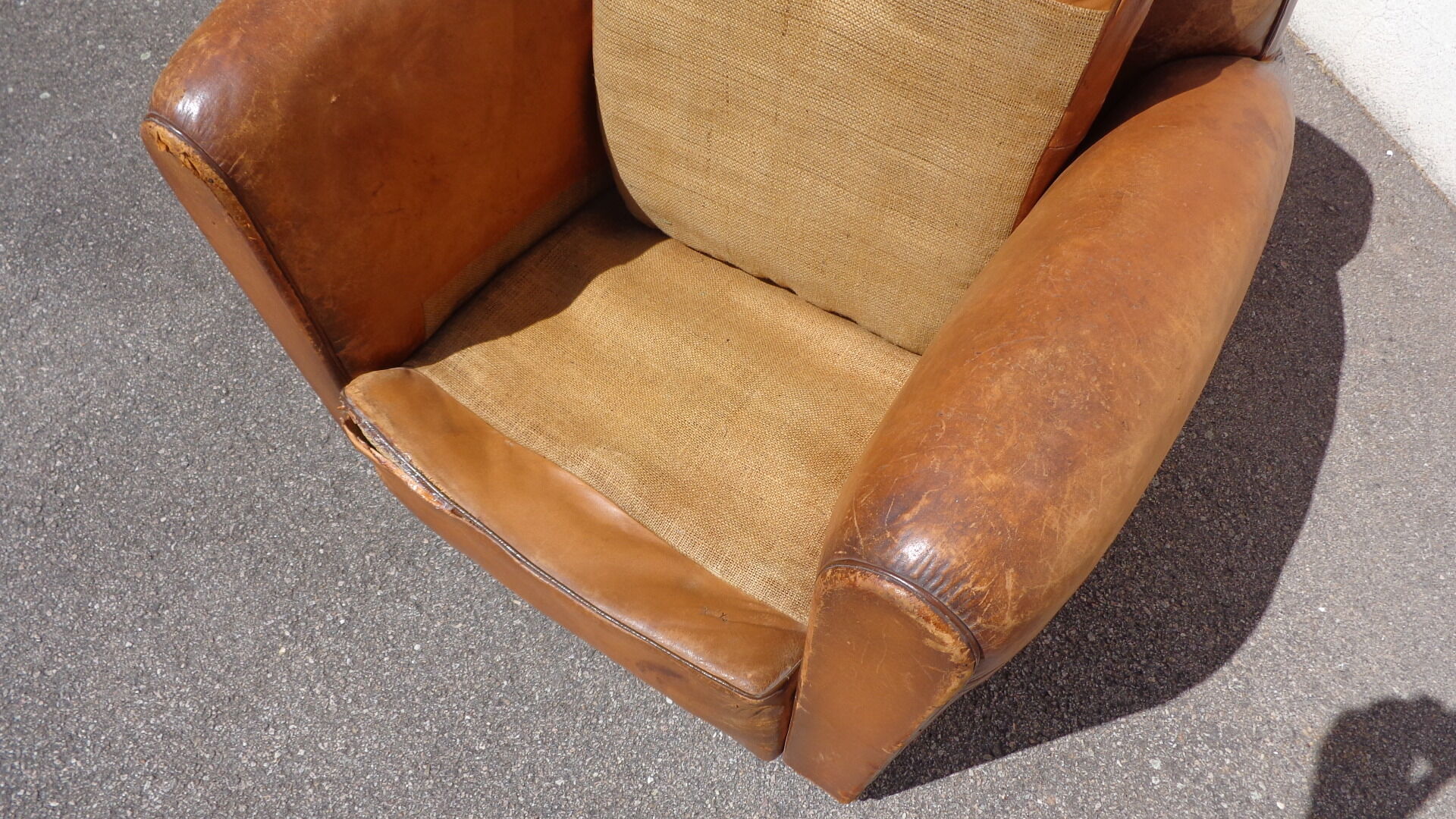 Leather club armchair
