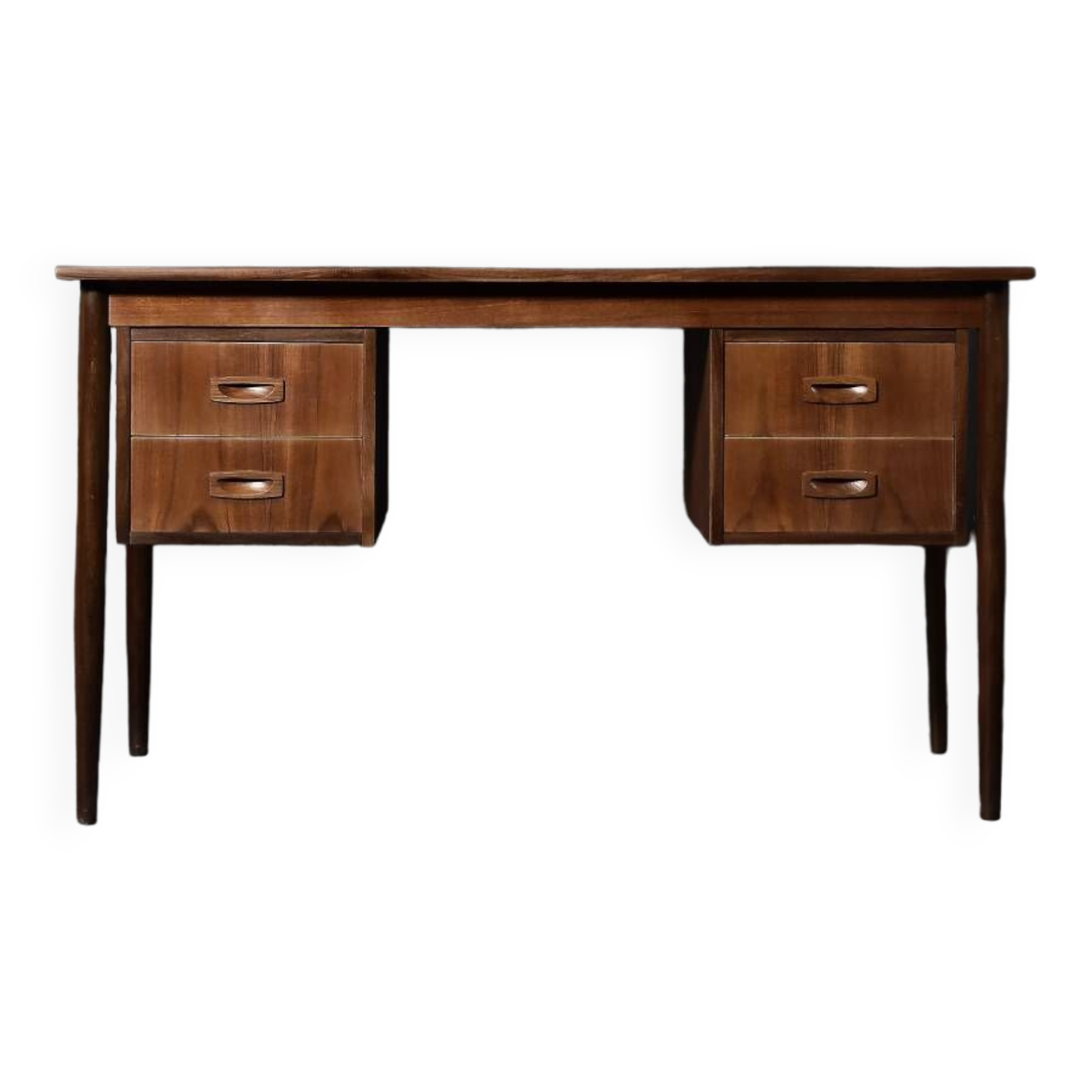 Classic vintage Scandinavian modern teak wood desk with drawers, 1960s