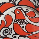 5 handmade ceramic plates Romania slavic bohemian birds table or wall
