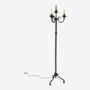 Vintage black metal floor lamp