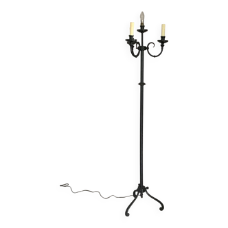 Vintage black metal floor lamp