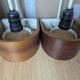Pair of Louis Kalff NX40 teak and glass wall lights for Philips