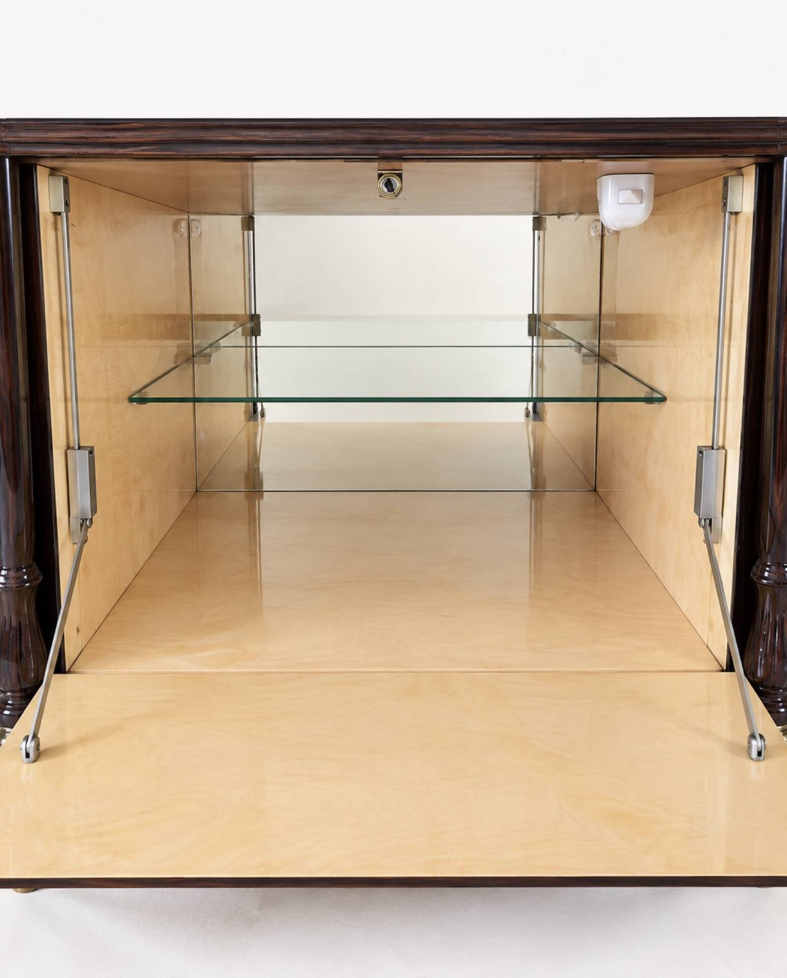 Vintage mahogany and brass enfilade, Louis XVI style.