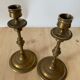 Pair of brass candle holders