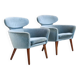 Rare Pair of Danish Easychairs in Teak & Mohair 1950s