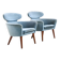 Rare Pair of Danish Easychairs in Teak & Mohair 1950s