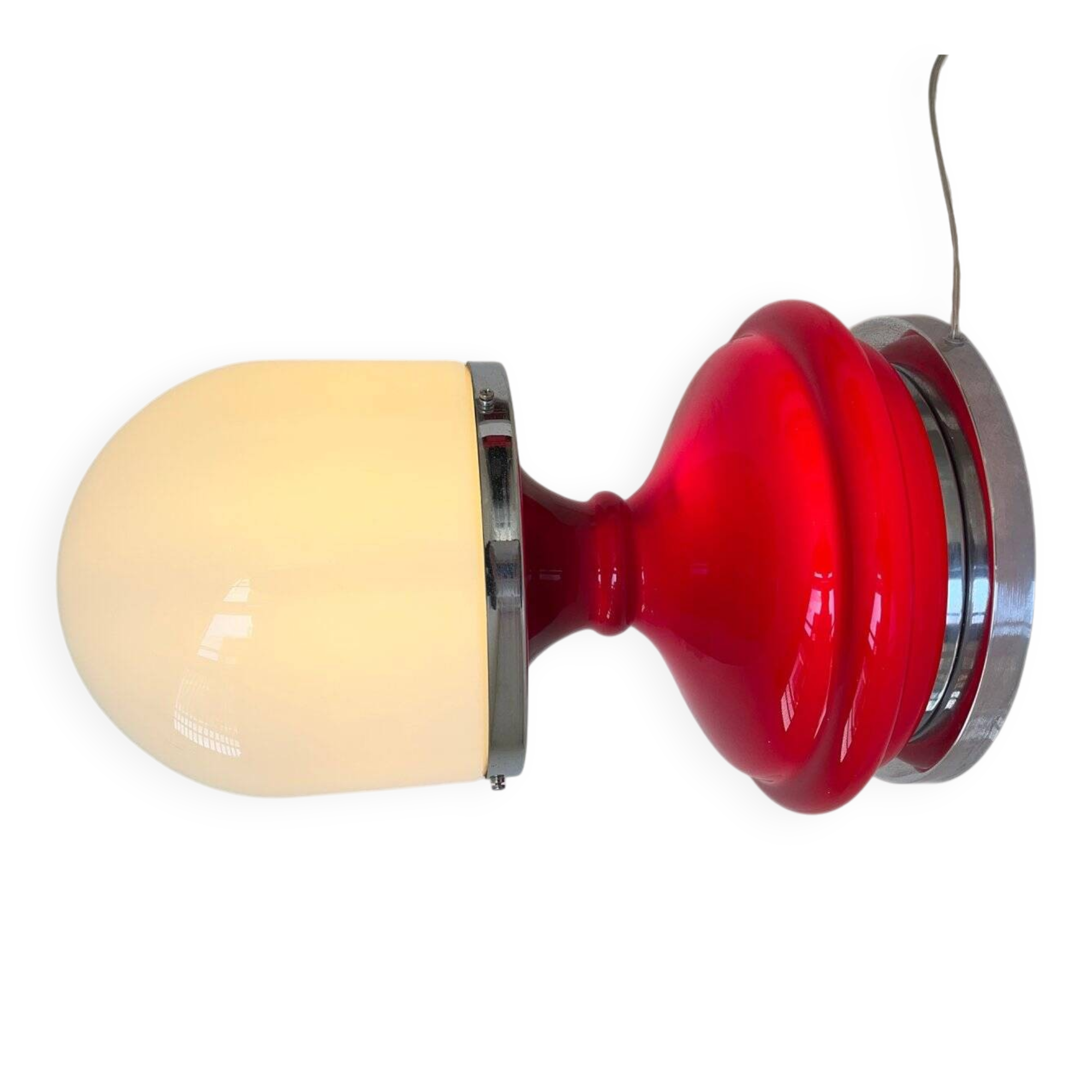 Red plastic table lamp