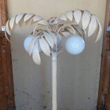 Lampadaire palmier blanc vintage 3 globes
