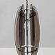 Glass chandelier, chrome and smoked glass in the Fontana Arte style from the 1970s.