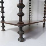Antique wooden shelf with DMC spools – Industrial sideboard