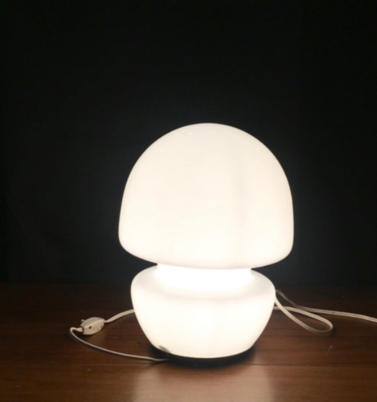 Mushroom lamp opal glass circa 70s
