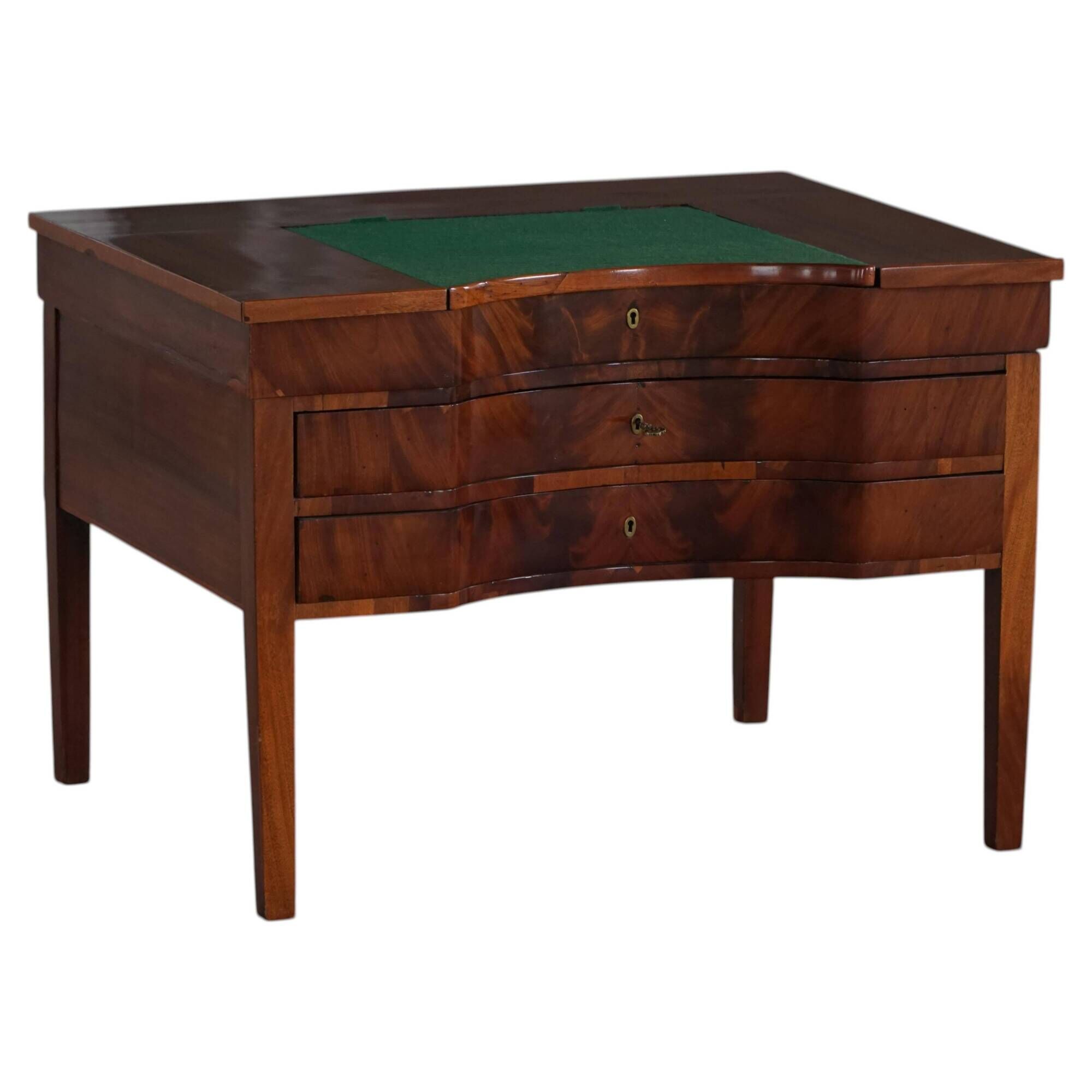 Antique mahogany desk, custom-made by a Danish cabinetmaker, early 1900s.