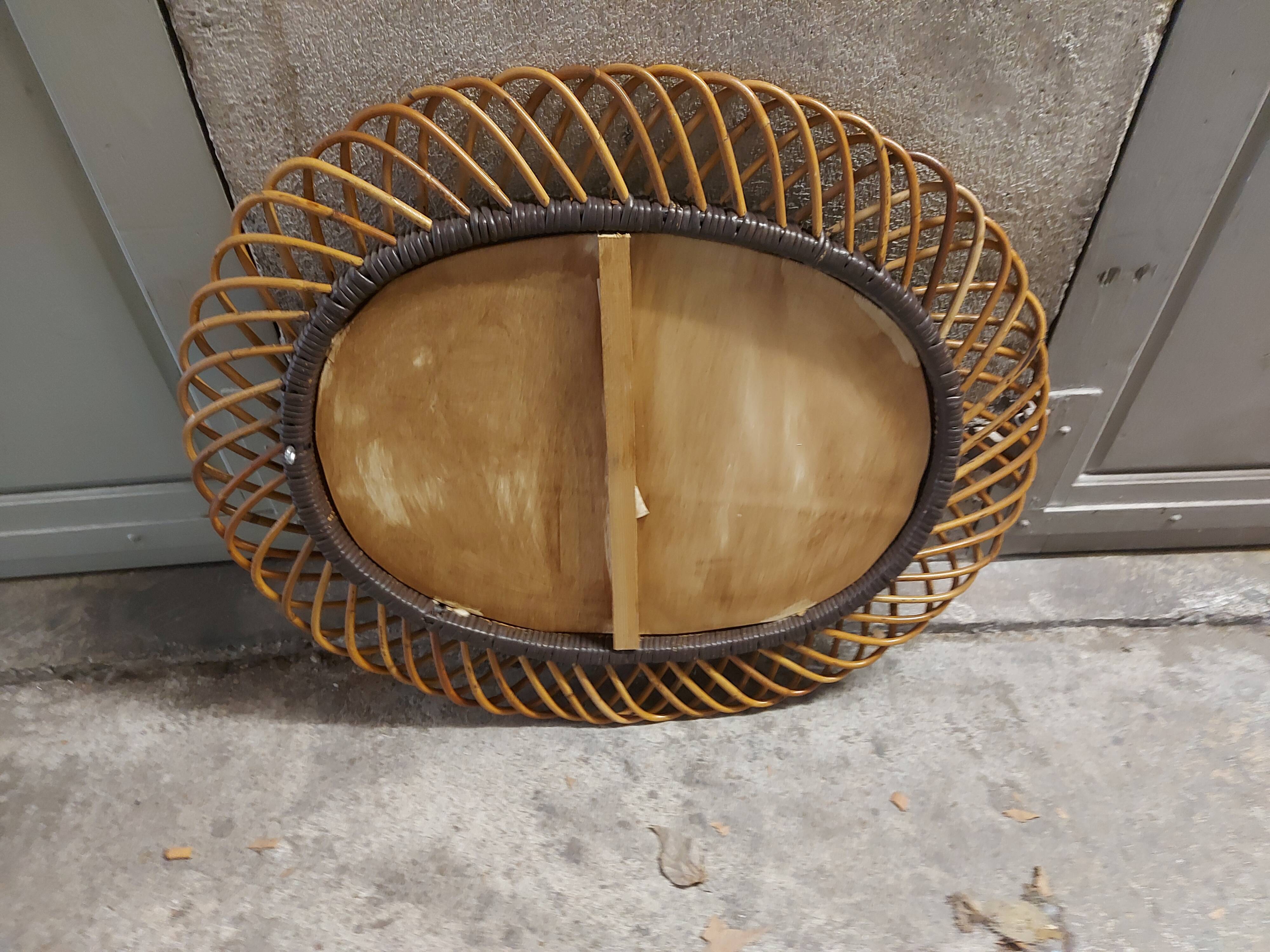 Very large rattan mirror