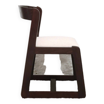 Wood and Boucle Dining Chairs Mario Sabot | Italian Space Age | 1970s | Set of 2