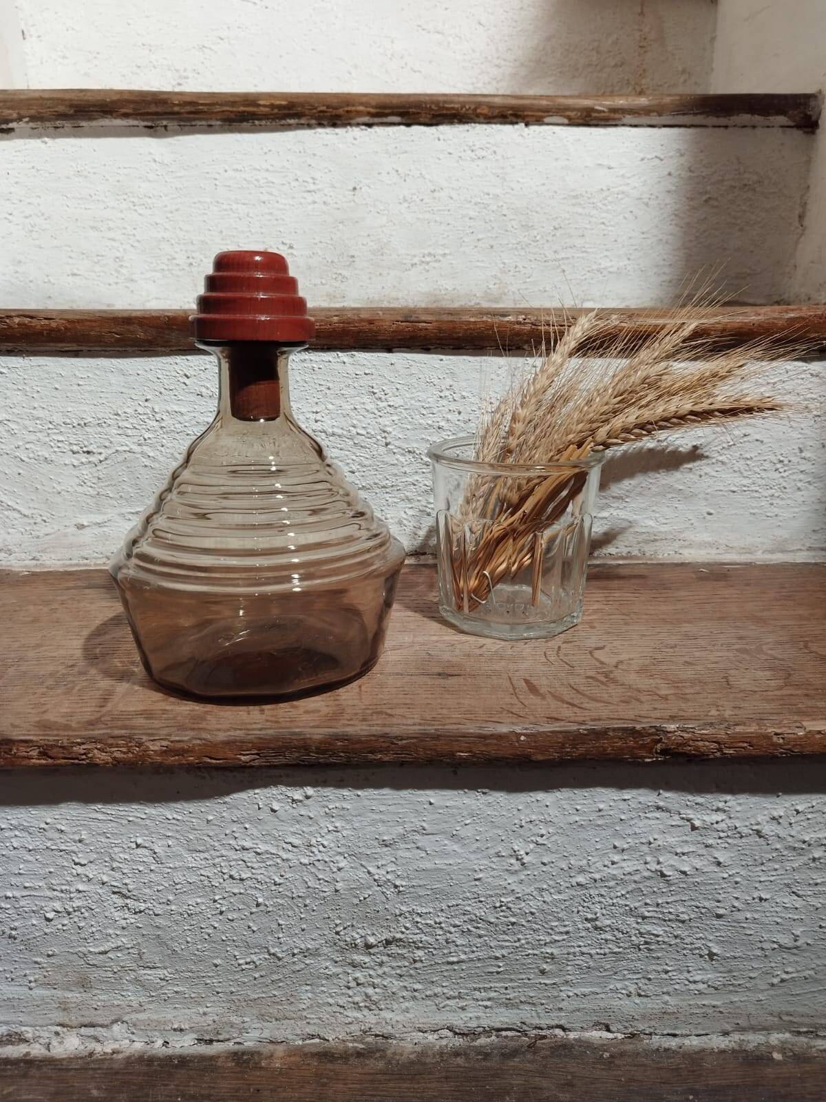 Vintage smoked glass carafe