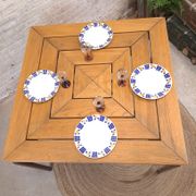 Table carree en bois metal