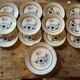 Série de 12 assiettes plates en porcelaine aux anémones