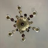 Silver bronze lustre garnished with pampilles, fruits and balls