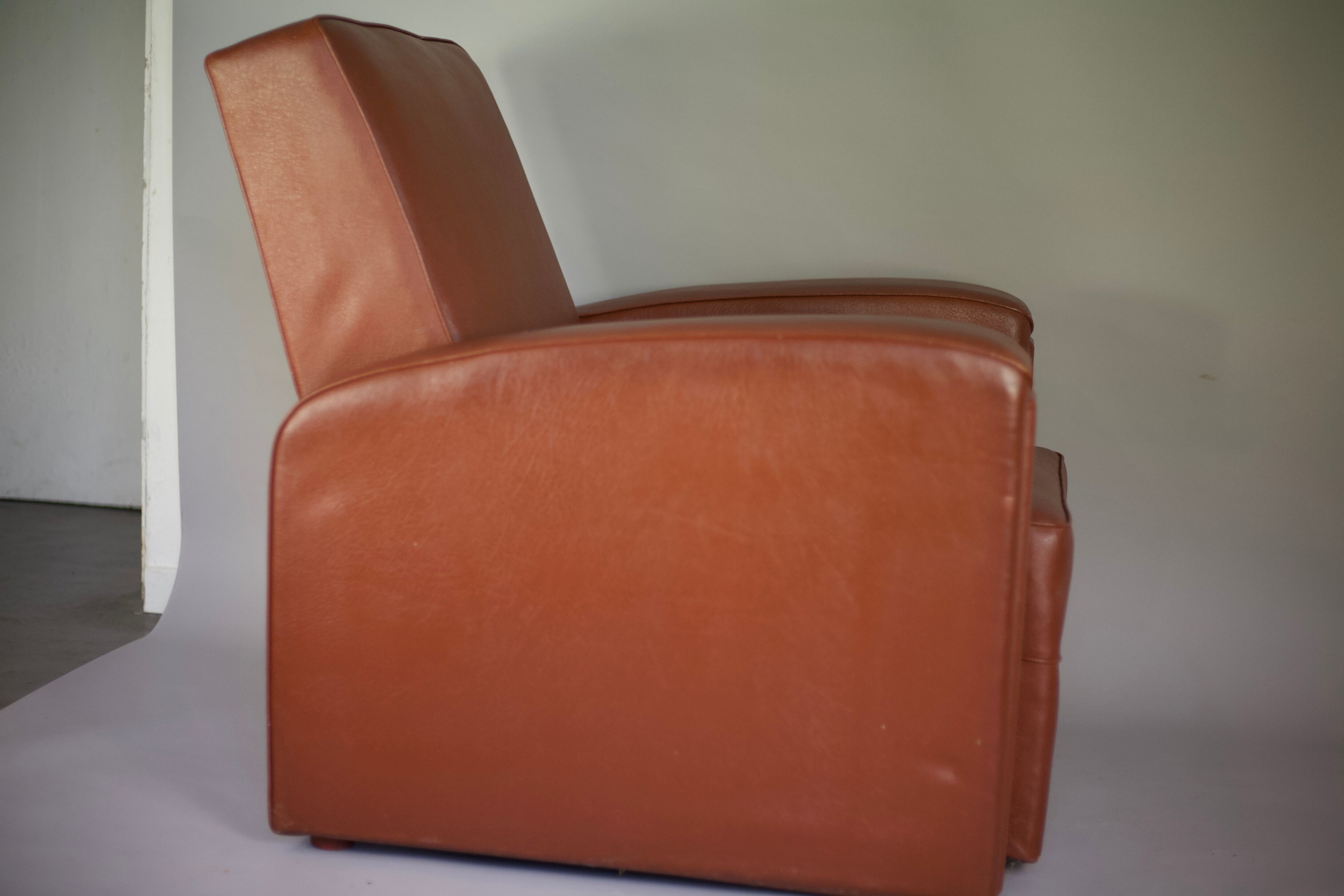 Armchair edited by Airborne, faux leather, France, circa 1950