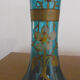 Early 20th century vase - turquoise glass and painted decoration