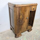 Art Deco bedside table in wood and marble