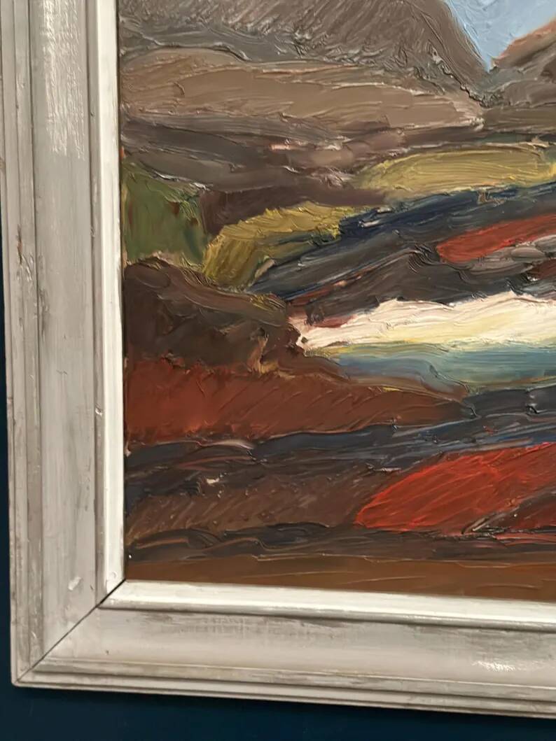 Original Swedish Oil on Panel – “Rustic Landscape” by Thage Carlson – Signed – Vintage & Framed – 72 × 61 cm (28.3" × 24")