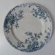Terre de fer 6 assiettes plates fleurs althaea