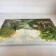 Landscape painting with a small bridge, oil on canvas.