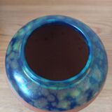 Hand-turned stoneware vase – Iridescent glaze