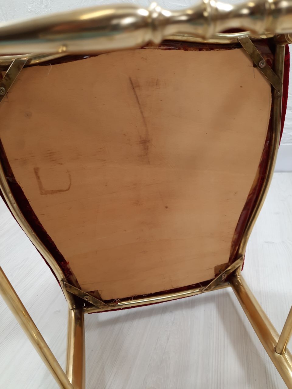 Pair of chiavarine chairs, brass
