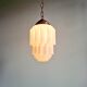 Art Deco pendant light, Skyscraper, white opaline, 1920s-30s