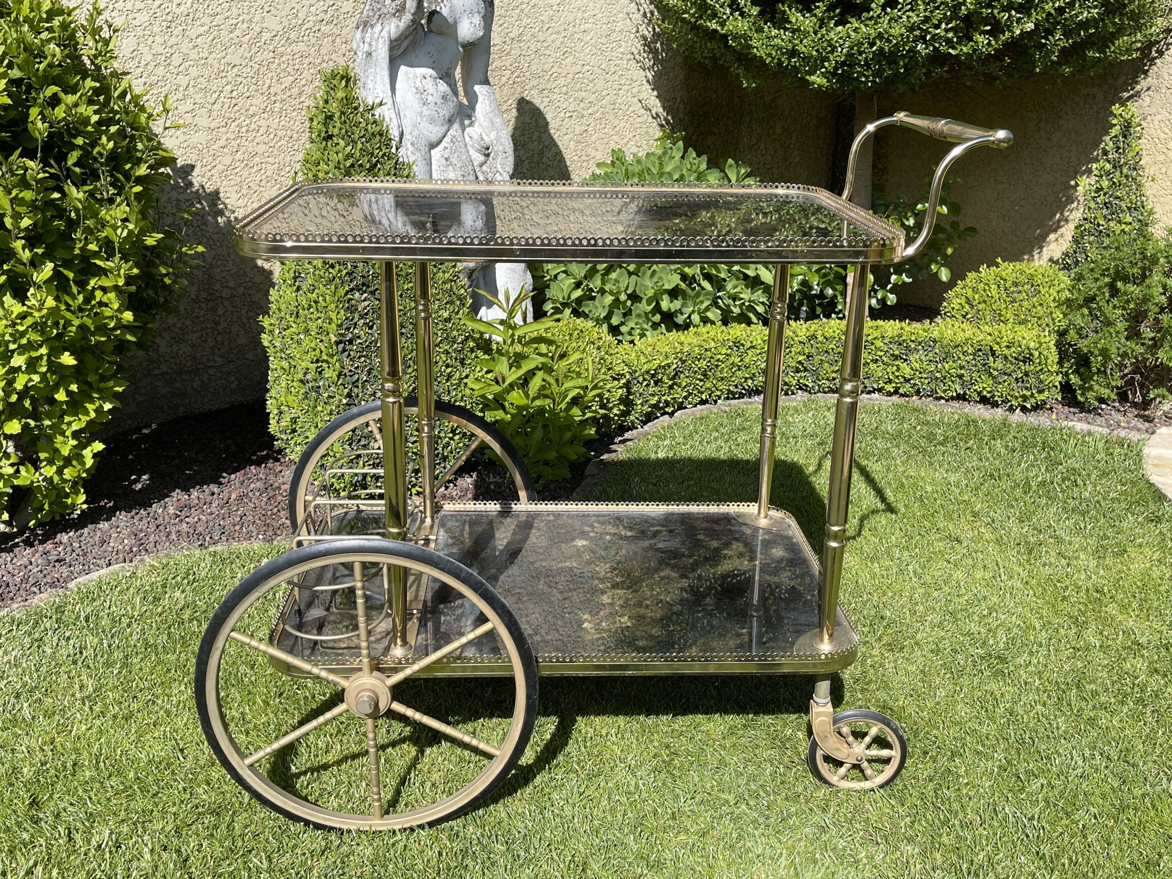 Brass rolling bar trolley around 1960