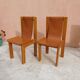 Chaises cuir et orme années 70