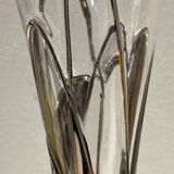 Lot of 2 art deco vases in glass and silver metal