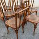 10 varnished patterned bistro chairs