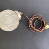 Art Deco molded glass globe pendant light, 1930