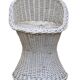 Vintage woven wicker stool 1950