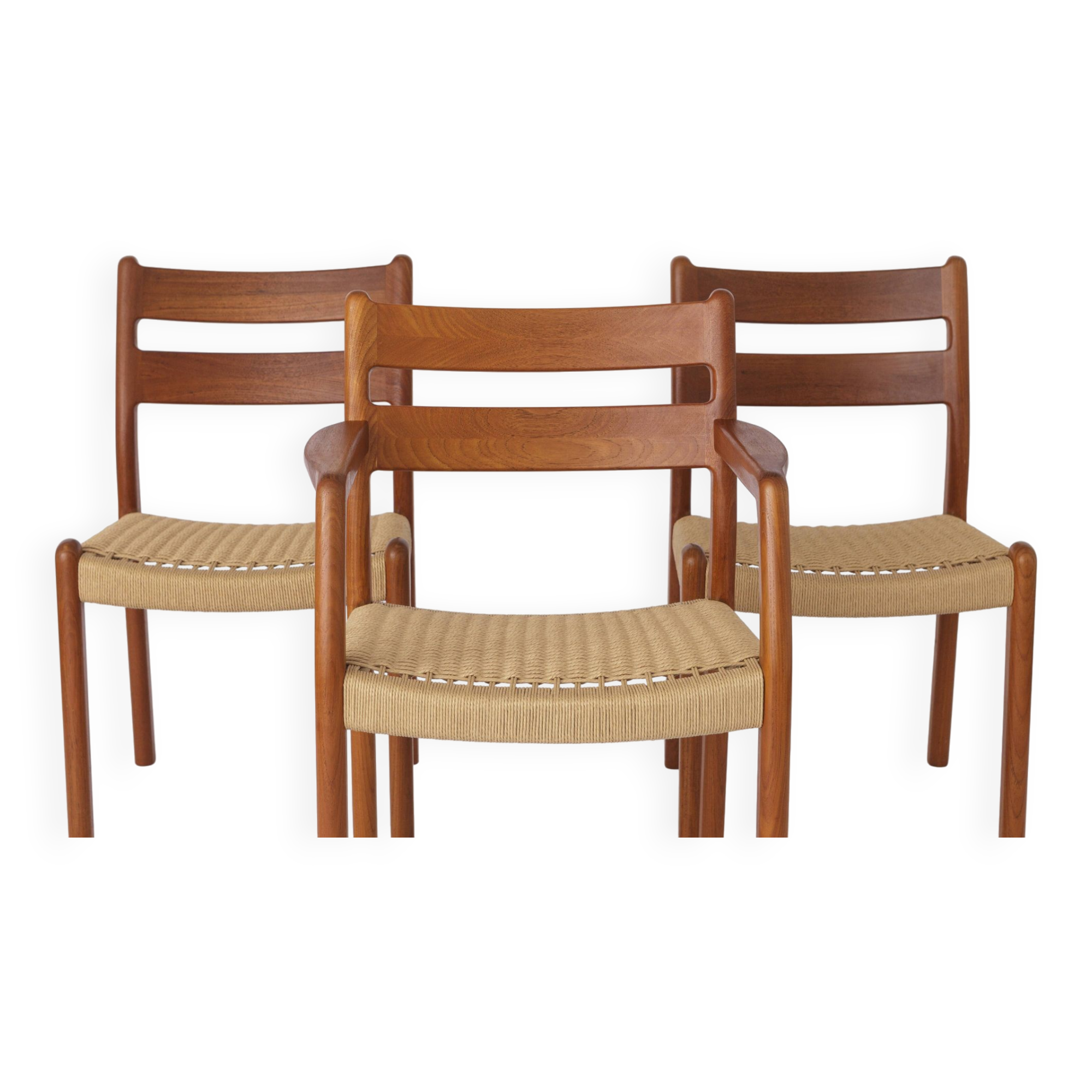 Set of 3 Vintage Chairs 1960s EMC Mobler Danish Teak