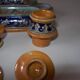Old 18th-19th century inkwell with polychrome and salamander decoration