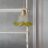 Small vintage green tulip walking lamp