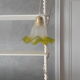Small vintage green tulip walking lamp