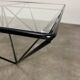 Pyramidal coffee table in steel wire and glass in the style of Piva