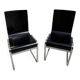 "Klass" designer chairs - wenge wood and chrome legs