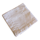 Square white tablecloth with English embroidery
