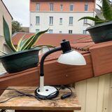 Vintage desk lamp aluminor made in france white and black metal and plastic