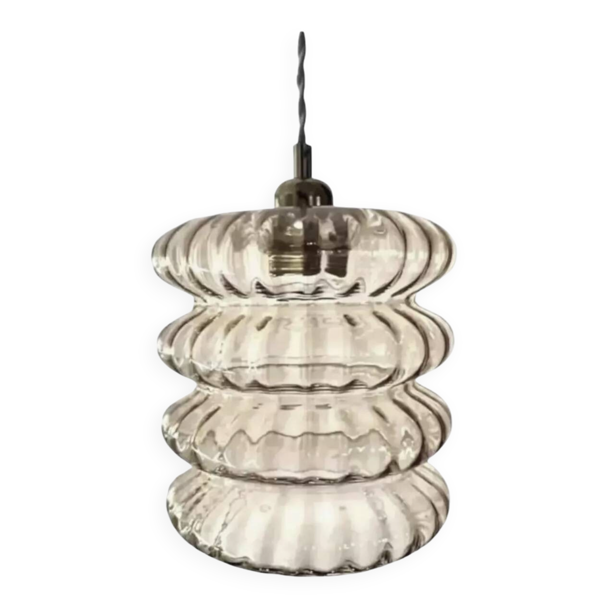 Vintage glass diabolo-style pendant light