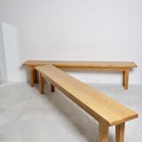 Pair of light oak benches