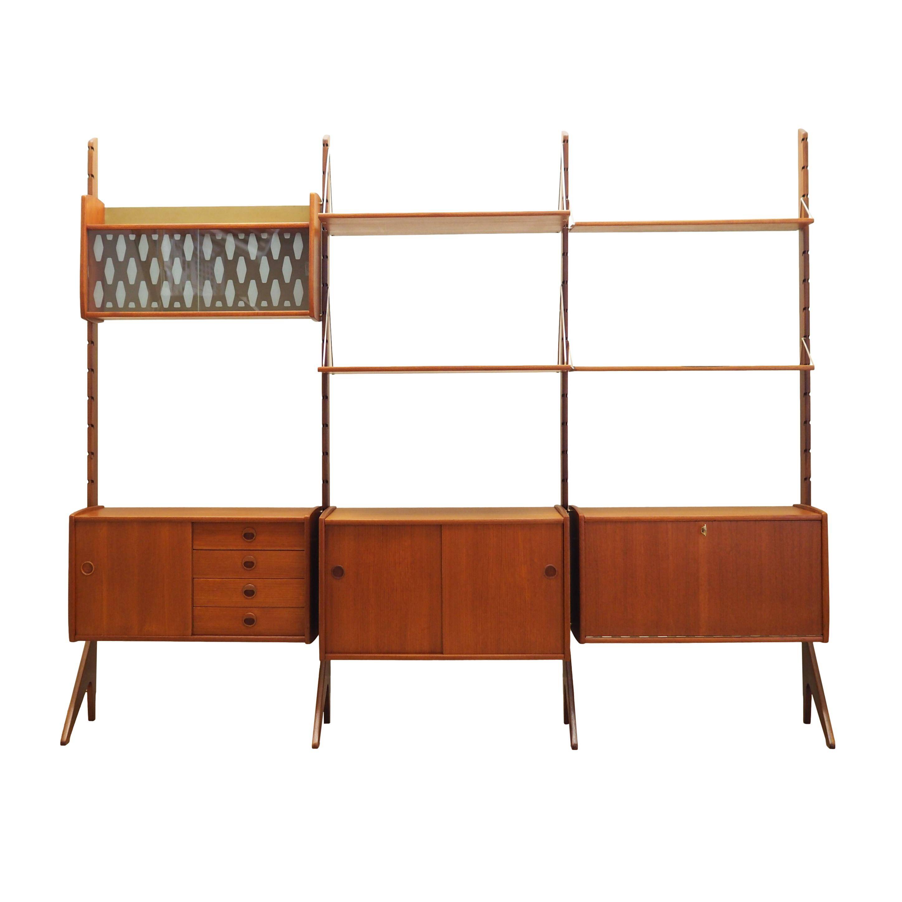 Teak system bookcase, Norwegian design, 1960s, production: Blindheim Mobelf