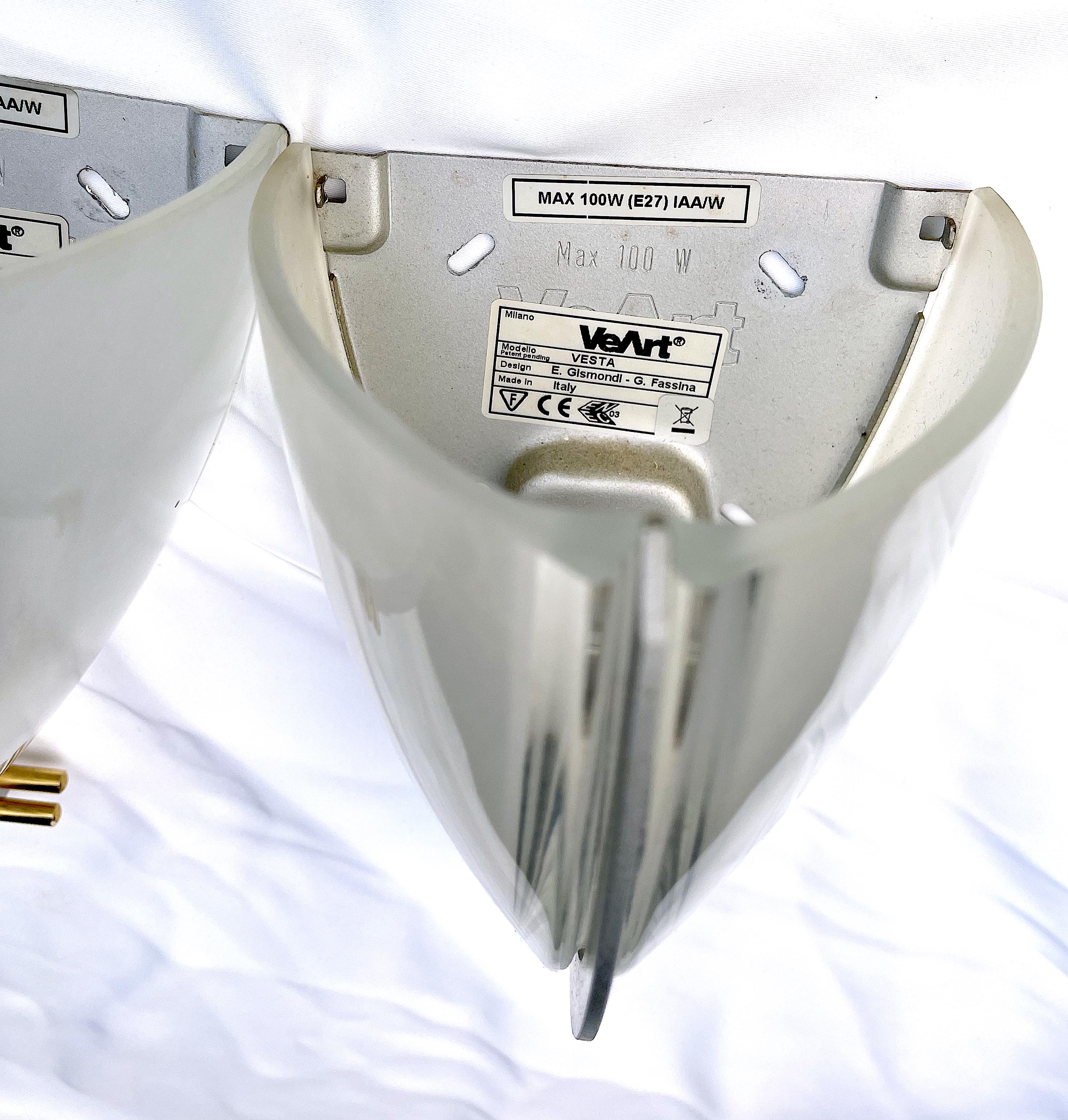 Six VeArt Murano wall lamps by Guismondi for Artemide